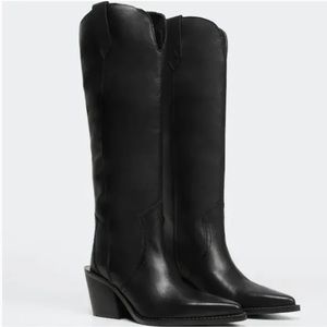 Mango Western Cowboy Boots - Leather